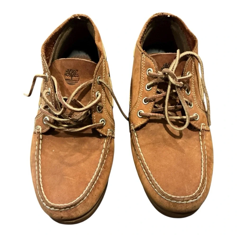 Timberland Classic Boat Chukka Shoes Brown Nubuck Men’s 9.5 M